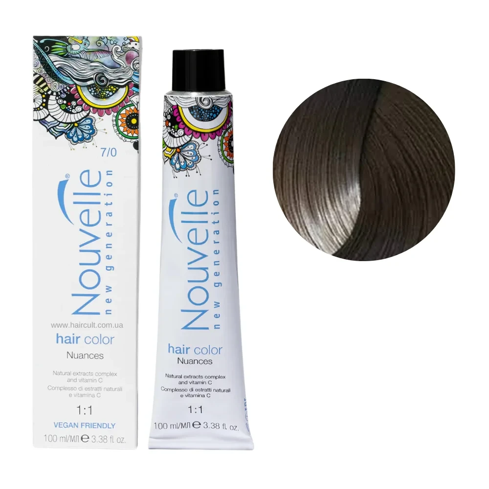 Краска для волос Nouvelle Hair Color 7/0 Насыщенный средне-русый 100 мл