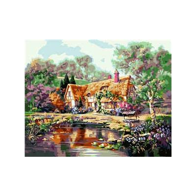 Картина по номерам Strateg Деревенская Бабушкин дом в термопакете 40х50 см (VA-0204-mt)