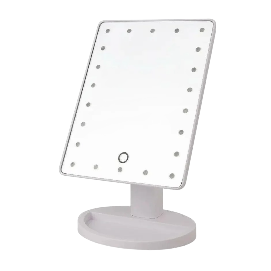 Зеркало с подсветкой LED и подставкой для макияжа Magic MakeUp Mirror с вращением на 180 градусов 21,5x16,5 см Белый
