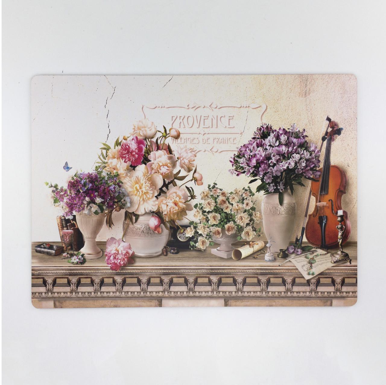 Подтарельник деревянный Прованс Букет пион и скрипка 30х42 см (прп0506 ) Подтарельник деревянный Прованс Букет пион и скрипка 30х42 см (прп0506 )