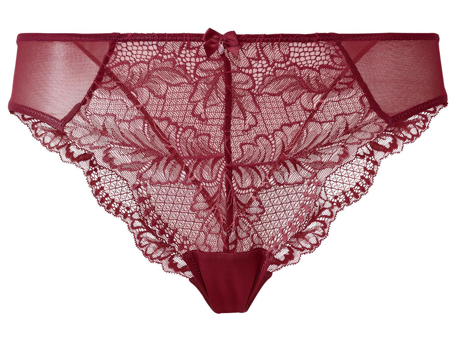 Трусики-бразилиана женские Esmara 363490 кружевные S Бордовый (72951)