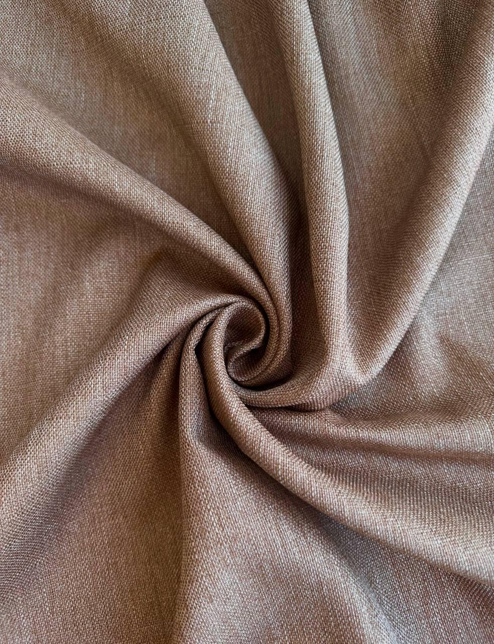 Штора однотонная льняная двусторонняя Olimpos на тесьме 6 см 200х260 см Светло-коричневый (12097895)