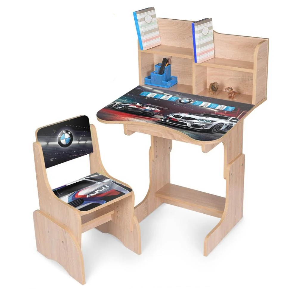 Парта-трансформер Bambi со стульчиком и надстройкой 56,5-67,5 см и ящиком с подставкой для ног (KL-154-R-107)