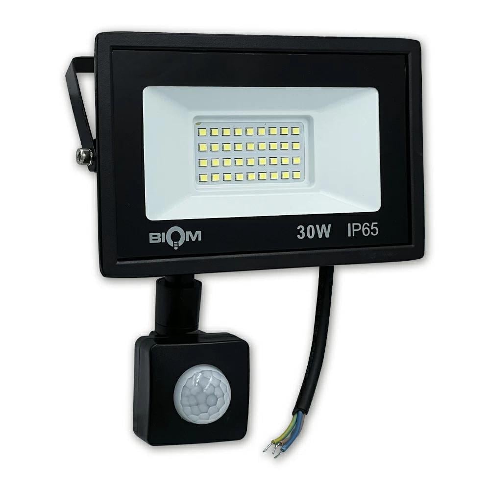 Прожектор світлодіодний Biom S6-SMD-30-Slim+Sensor з датчиком руху 30W 6200К 220V IP65 (27803399)