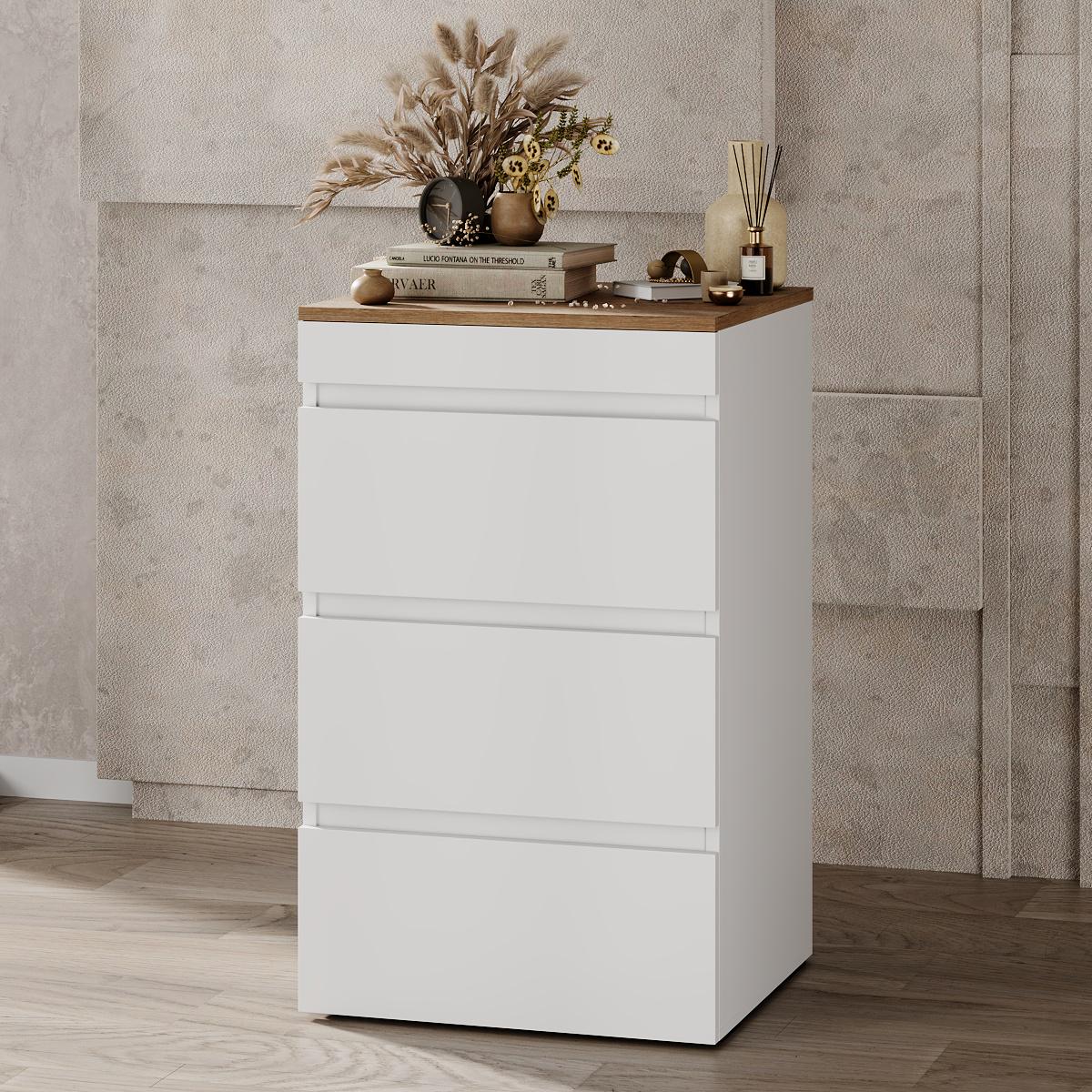 Стол комод-трансформер Molli 1400x450x756 мм Белый бриллиант/Дуб Эвок (GATB01011000000) - фото 5 Стол комод-трансформер Molli 1400x450x756 мм Белый бриллиант/Дуб Эвок (GATB01011000000) - фото 5