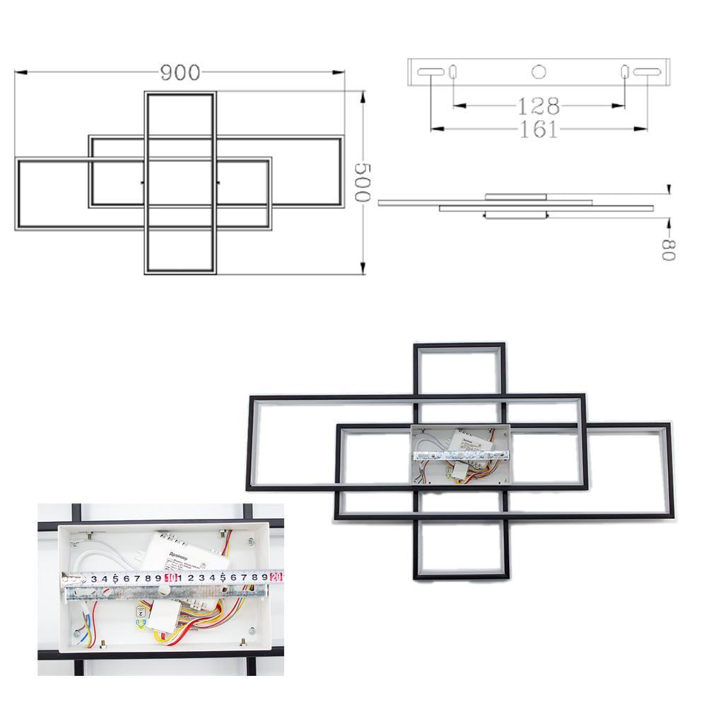 Люстра-смарт світлодіодна ESLLSE SVEN 3S 110 Вт 900x500x80 мм Чорно-білий (141-10553-01) - фото 6 Люстра-смарт світлодіодна ESLLSE SVEN 3S 110 Вт 900x500x80 мм Чорно-білий (141-10553-01) - фото 6