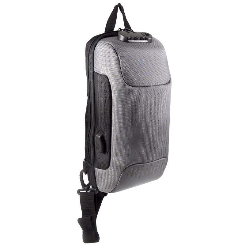 Рюкзак на одно плечо Ozuko 9223 Grey с кодовым замком
