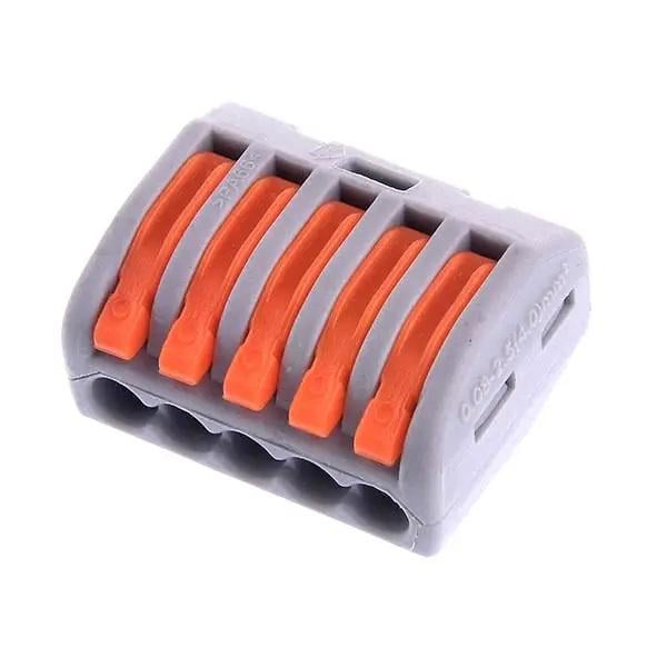 Клемма зажимная многоразовая на 5 контактов РСТ-215 0,08-2,5 4,0 мм2 32A 250V 4kV (28796038) Клемма зажимная многоразовая на 5 контактов РСТ-215 0,08-2,5 4,0 мм2 32A 250V 4kV (28796038)