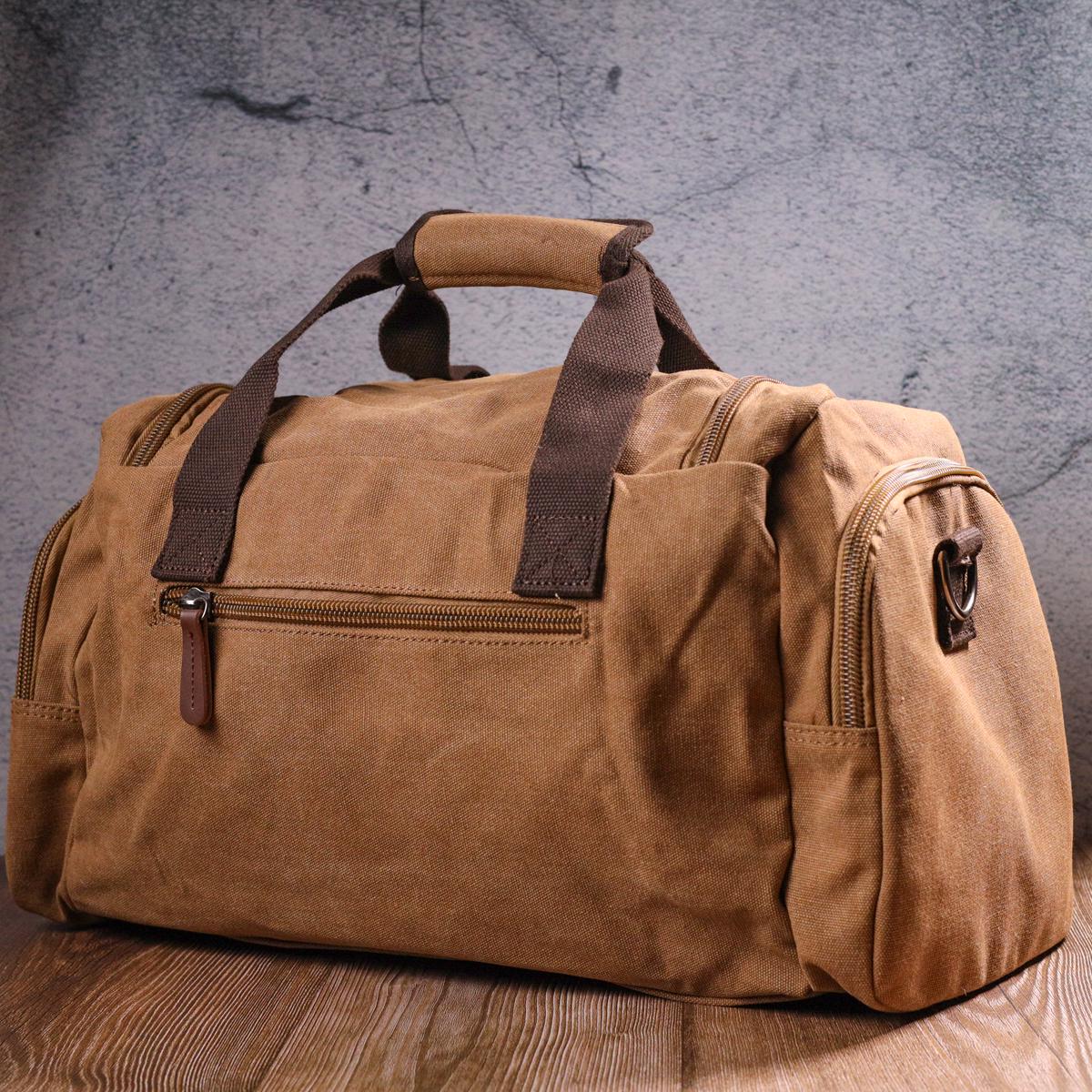 Дорожня сумка текстильна Vintage 21239 Travel Bag 50х25х22 см Коричневий - фото 8