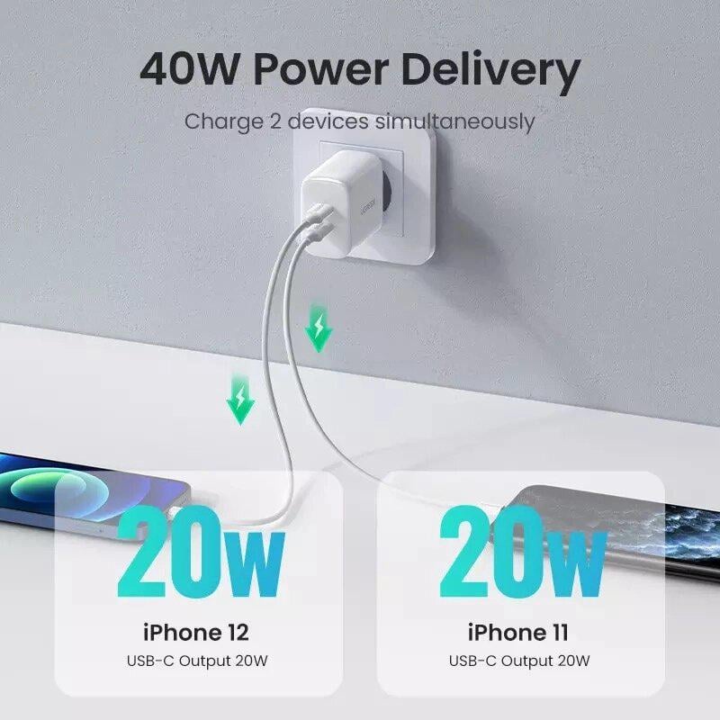 Зарядное устройство сетевое UGREEN CD243 PD 40W Smart Fast Charger White (10343) - фото 2 Зарядное устройство сетевое UGREEN CD243 PD 40W Smart Fast Charger White (10343) - фото 2