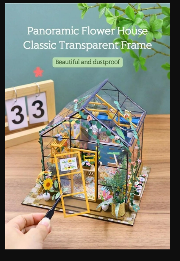 Румбокс CuteBee DIY DollHouse Панорамная оранжерея 3D (M42) - фото 5 Румбокс CuteBee DIY DollHouse Панорамная оранжерея 3D (M42) - фото 5