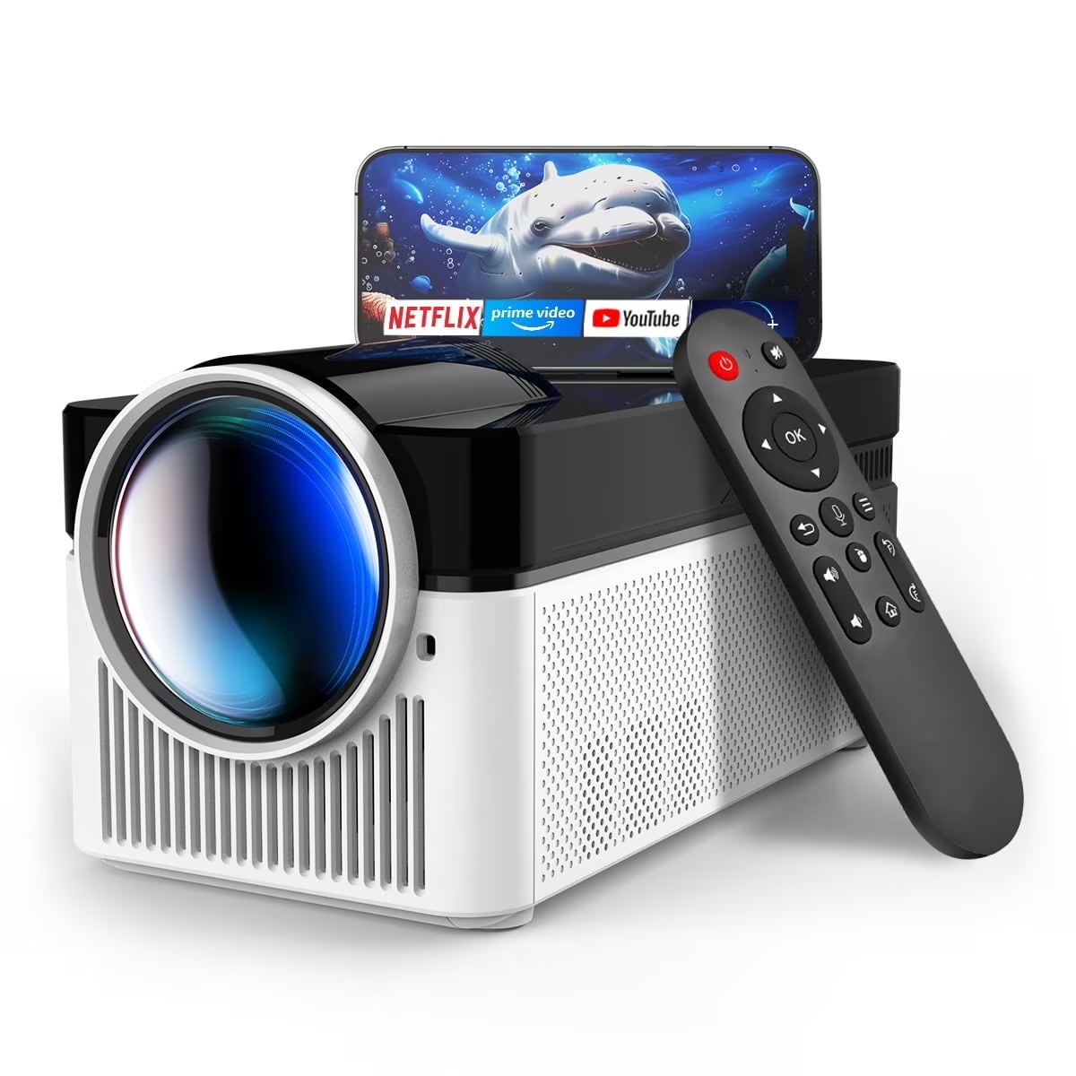 Мультимедийный смарт-проектор с автофокусом Magcubic HY450 Android 14 chip H726 8K24fps 2GB/16GB Black/White (19397)