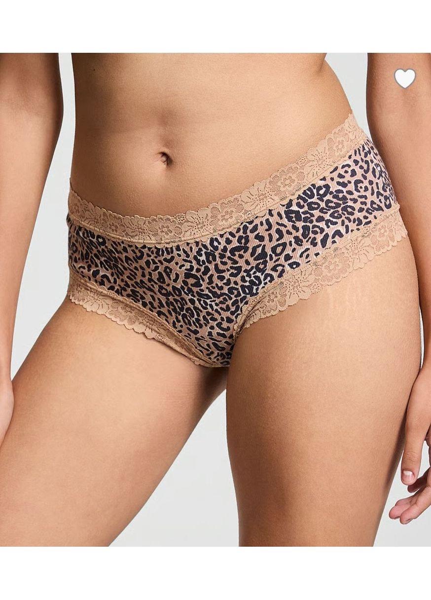 Трусики-чіки жіночі леопардові з мереживом PINK Victoria's Secret S Бежевий (2766434338) - фото 2 Трусики-чіки жіночі леопардові з мереживом PINK Victoria's Secret S Бежевий (2766434338) - фото 2