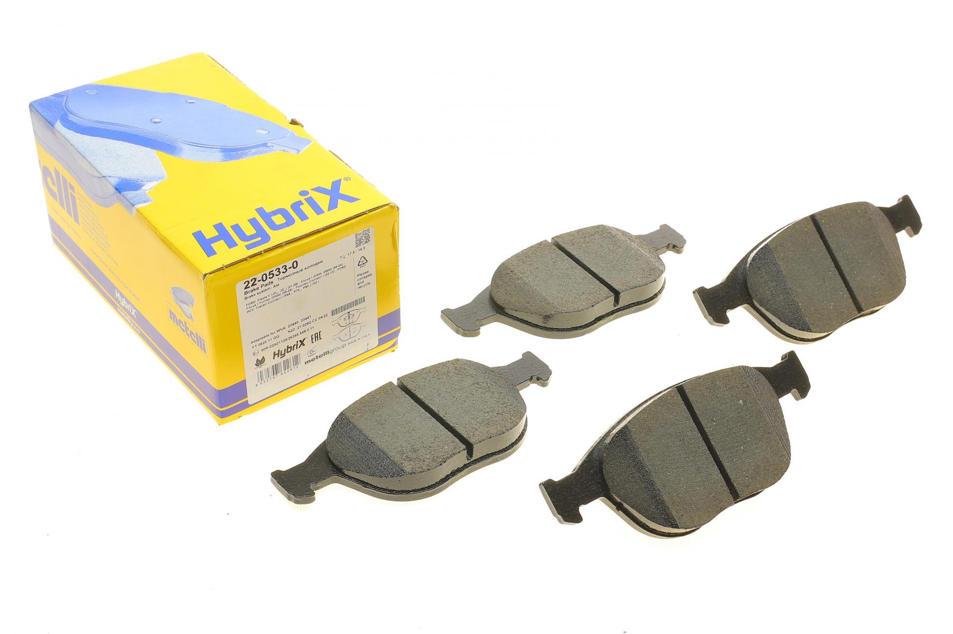 Тормозные колодки передние METELLI для Ford Connect 02-13/Fiesta/Puma 95-03/Focus 02-04/Ka (01-08 22-0533-0)