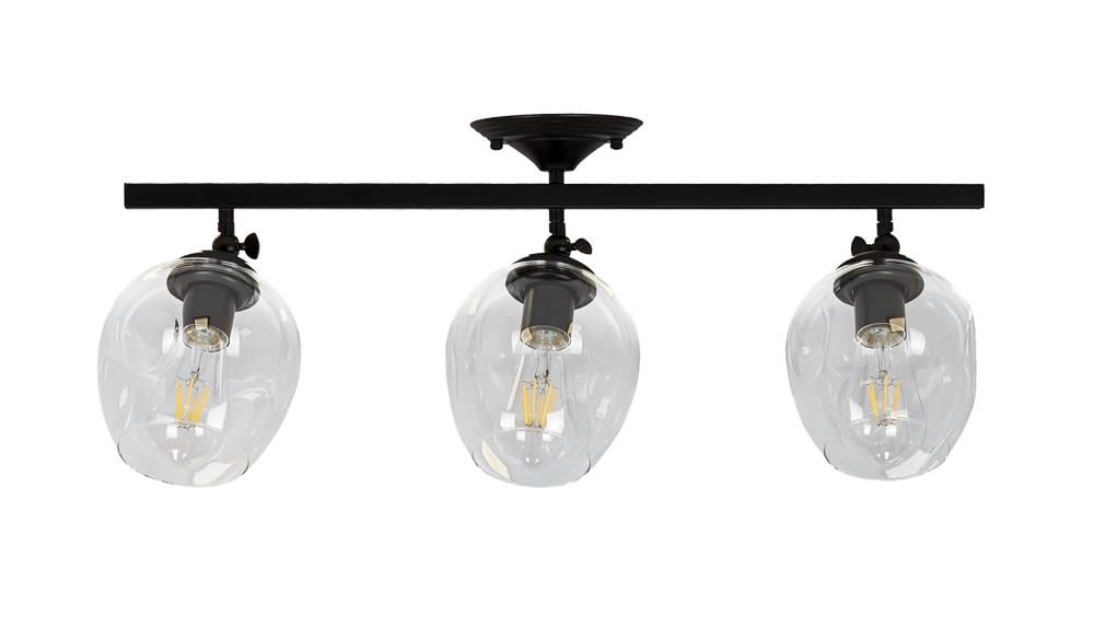Люстра Levistella 756XPR0231F-3 BK+CL потолочная с тремя плафонами Черный/Прозрачный (1887935543)