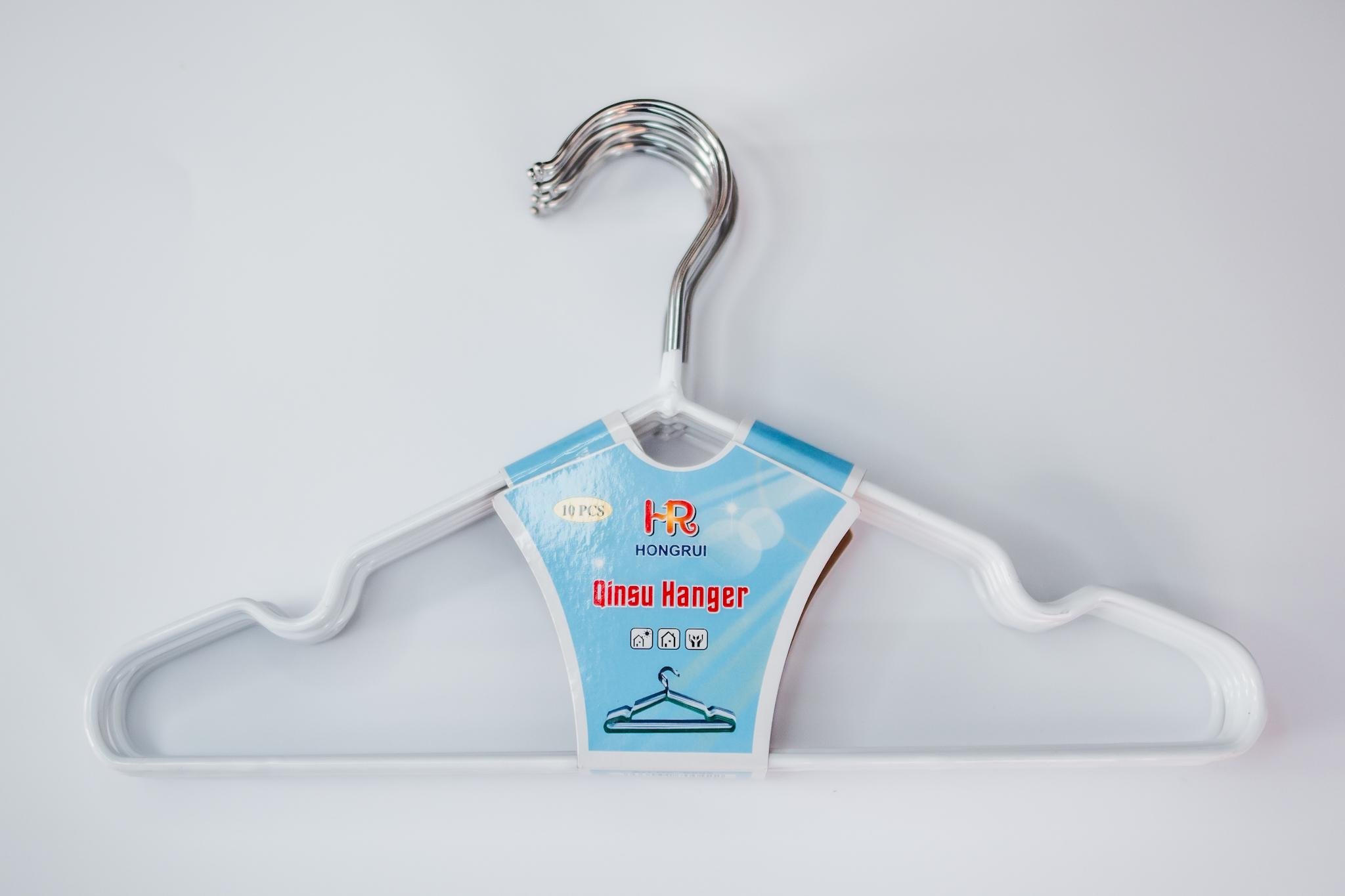 Вешалка детская металлическая в силиконовом покрытии 30 см 10 шт. Белый