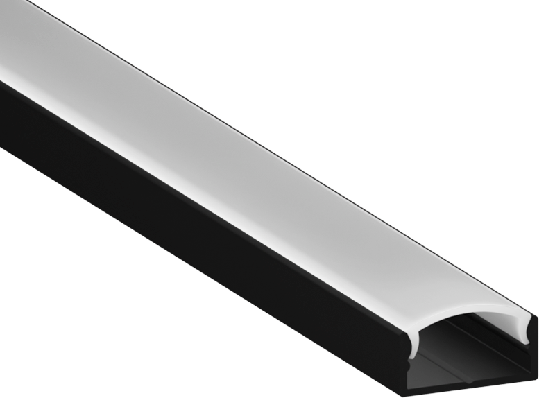 Профиль алюминиевый для светодиодной ленты LEDUA АЛ-117 накладной 2 м Черный (9473)