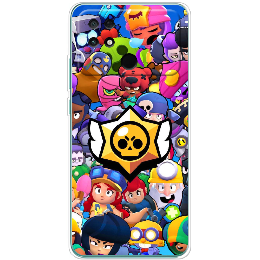 Чехол BoxFace Poco С40 Brawl Stars Прозрачный силикон (44597-up2389-44597)