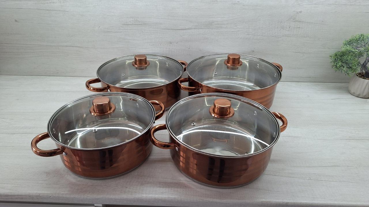 Набір каструль Royalty Line RL-SP7C з кришками/з нержавіючої сталі (03966) - фото 4