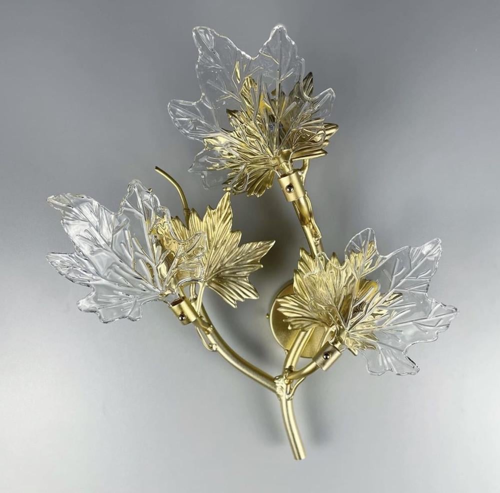 Бра роскошное с кленовыми листьями на 3 лампы (YG 16W/3)