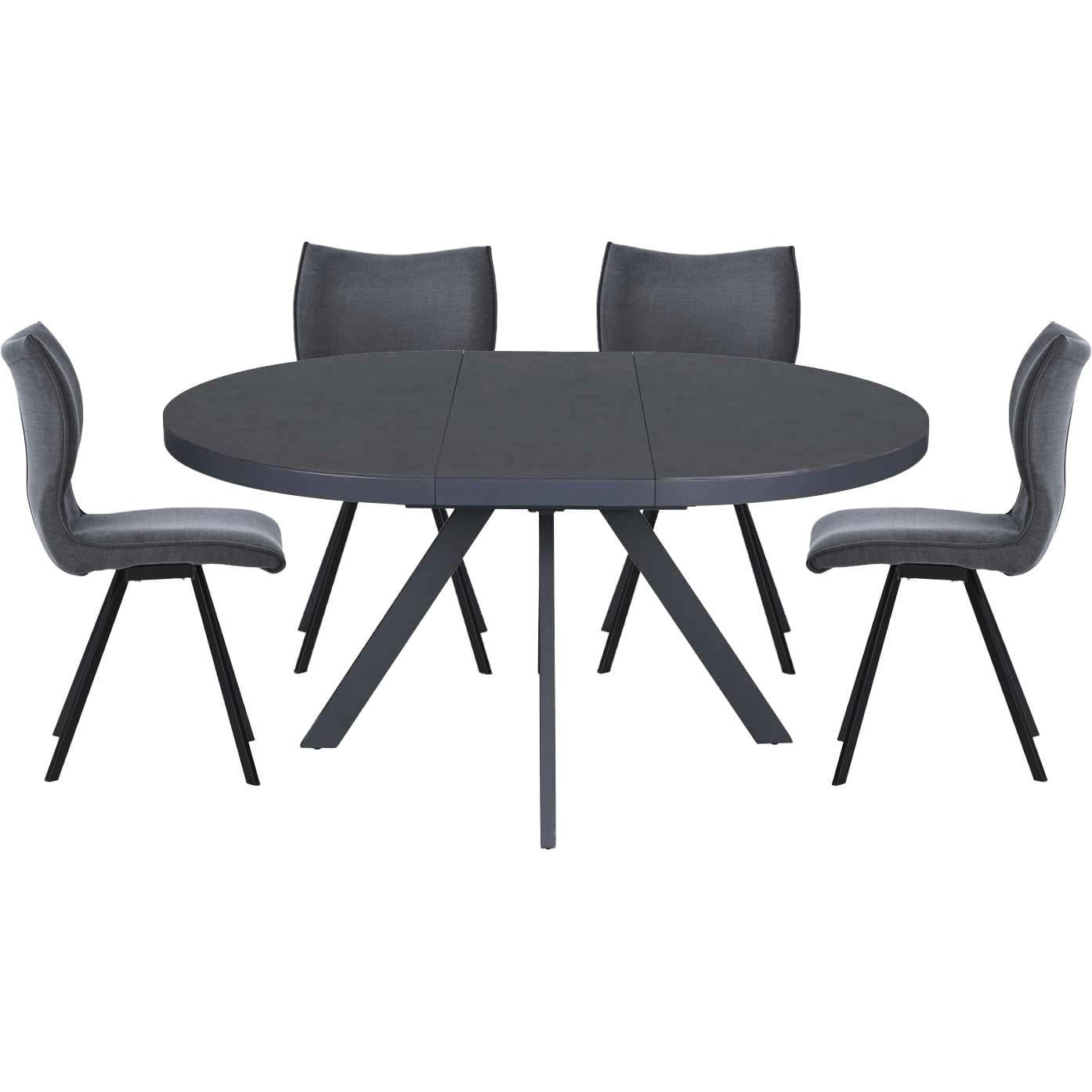 Стол и 4 стула FLEX/TED Ø119 см Dark grey (13595_13598)