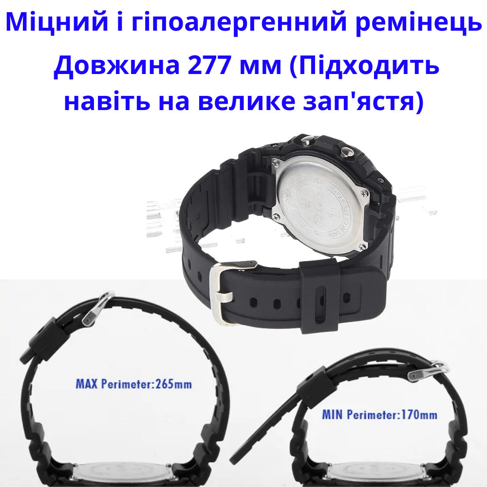 Наручные часы мужские Skmei спортивные электронные водонепроницаемые противоударные с подсветкой Черный (1134) - фото 2 Наручные часы мужские Skmei спортивные электронные водонепроницаемые противоударные с подсветкой Черный (1134) - фото 2