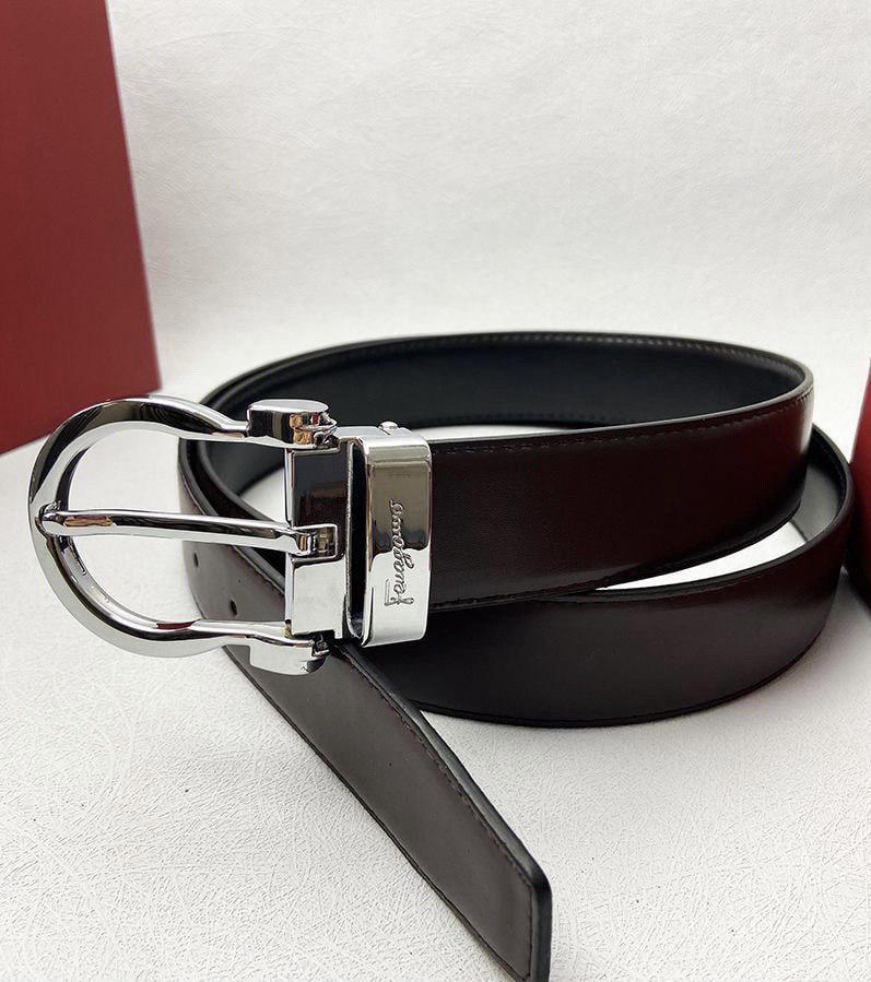 Ремінь Salvatore Ferragamo шкіряний Чорний