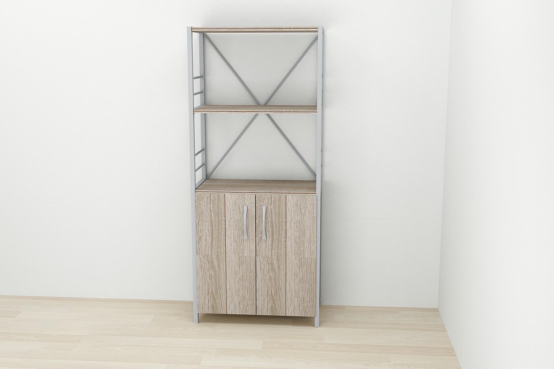 Этажерка Ferrum-decor Коннект 3/60 с тумбой ДСП 144x60x28 см Серый/Сонома Трюфель (FRD-104460) Этажерка Ferrum-decor Коннект 3/60 с тумбой ДСП 144x60x28 см Серый/Сонома Трюфель (FRD-104460)