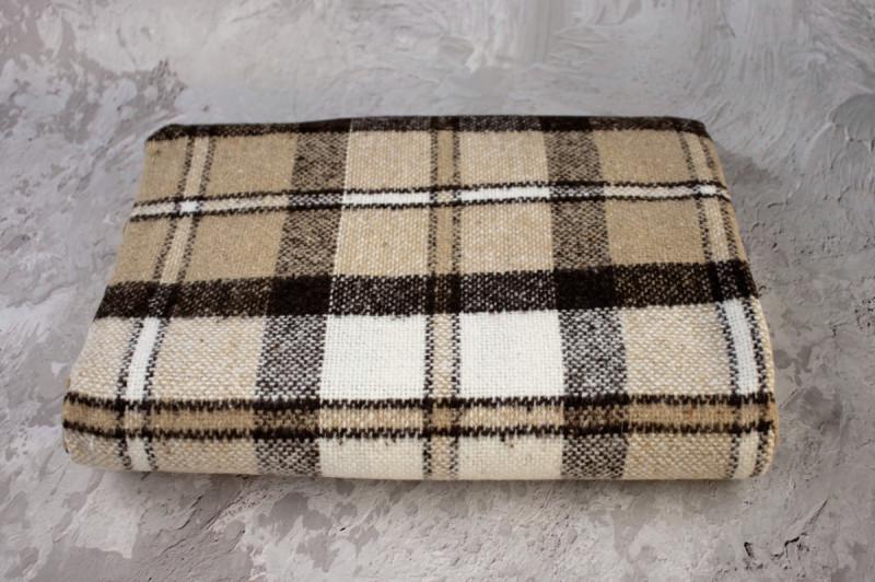 Плед шерстяной Vladi Palermo 140х200 см Коричневая клетка (ПЛ3128)