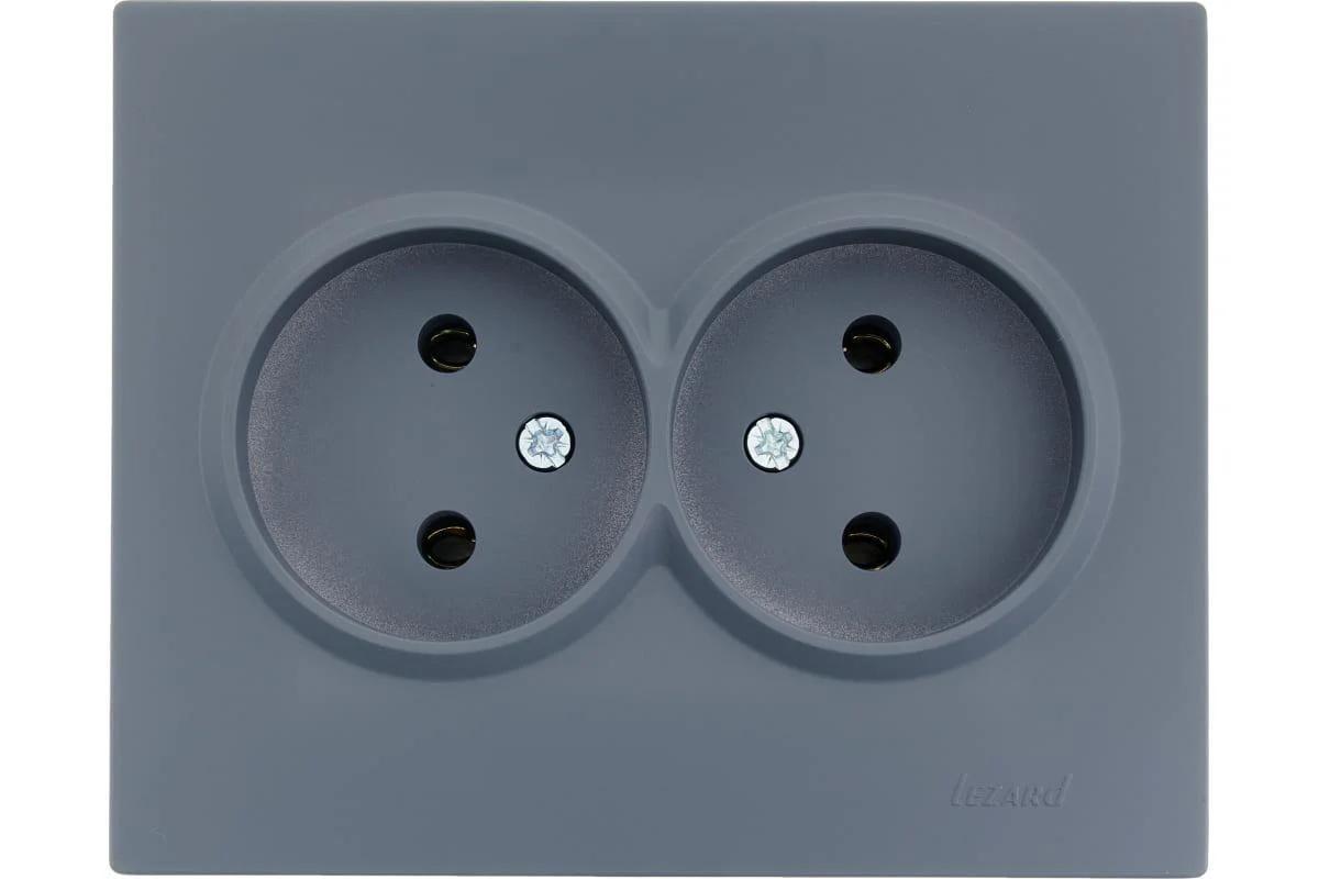 Розетка двойная б/у ПБТ 742-3400-128B серия Vesna Графитовый