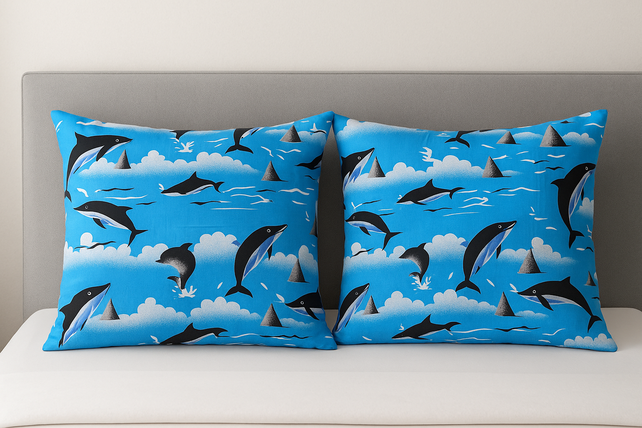 Наволочка Дельфины бязь голд люкс 50х50 см (G-26105)