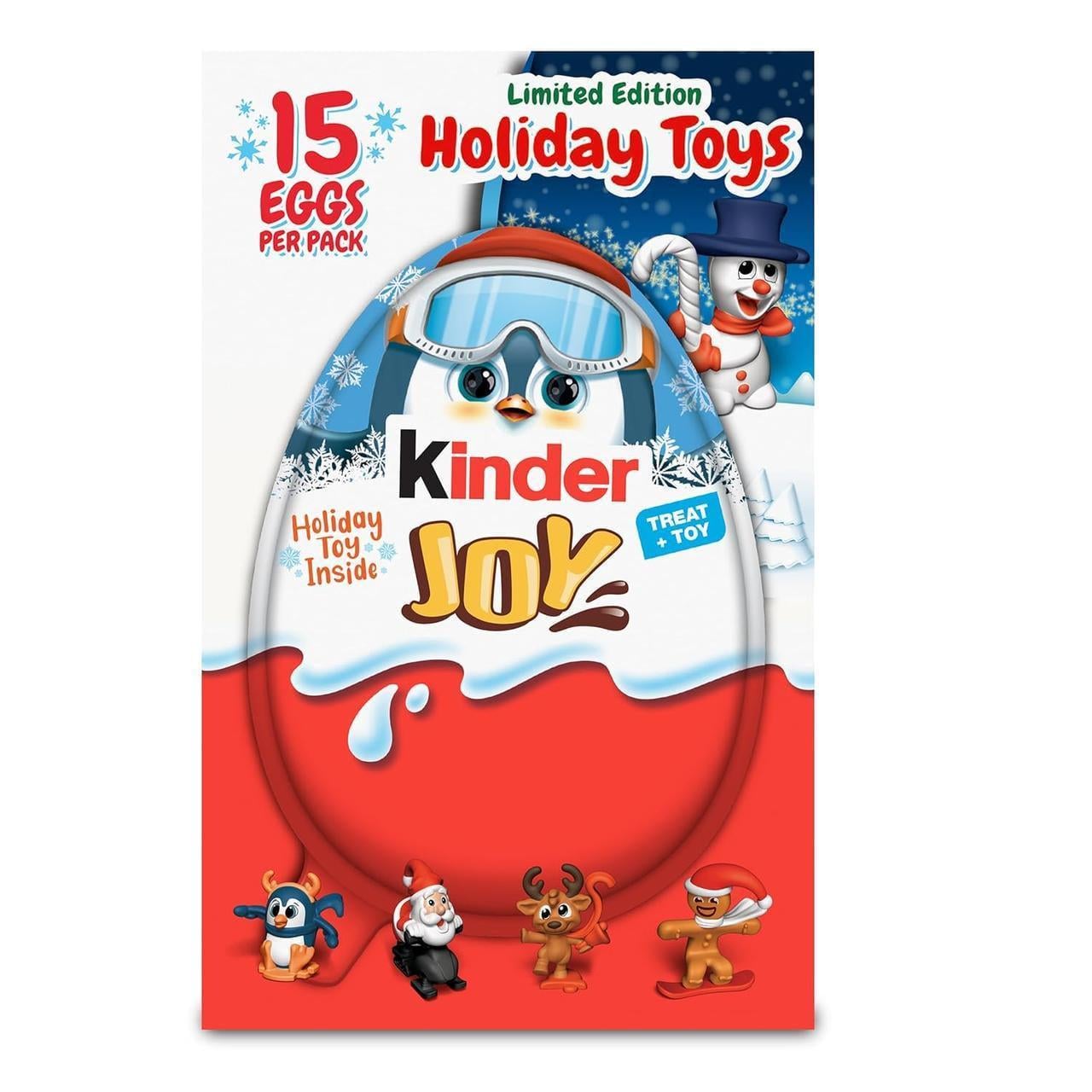Набір шоколадних яєць Kinder Joy Eggs Holiday Toys Limited Edition 15 шт. х 20 г (2437736389)
