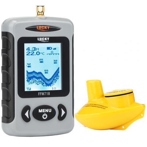 Эхолот для рыбалки Lucky FFW-718 беспроводной 1-о луч обзор 90° локация 40 м ч/б