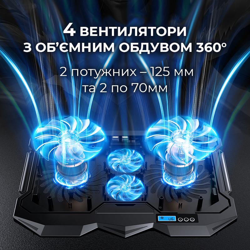 Подставка для ноутбука DYXON FIX COOLING 10 Black - фото 6