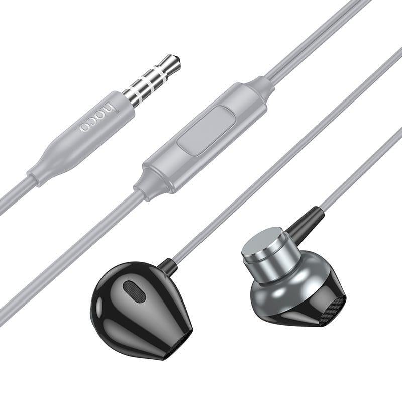 Наушники с микрофоном проводные Hoco M125 1,2 м 3,5 мм Metal Grey (599358)