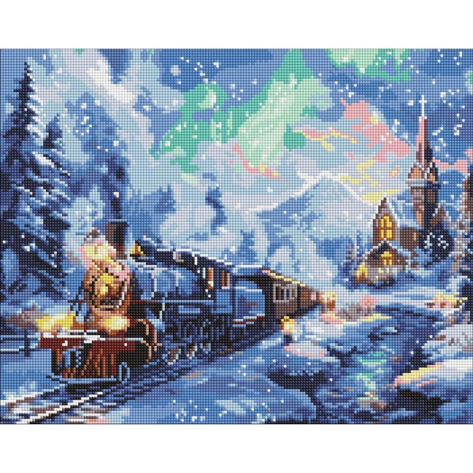 Алмазна мозаїка Ideyka Святковий поїзд 40x50 см (AMO8102)