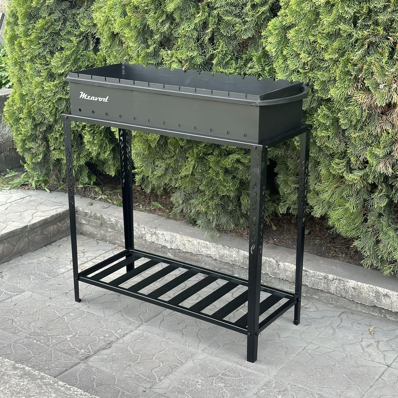 Мангал Metalzavod Прометей на 12 шампурів 4 мм на дровниці 98х36,7х94,5 см (MD12-4R) - фото 2 Мангал Metalzavod Прометей на 12 шампурів 4 мм на дровниці 98х36,7х94,5 см (MD12-4R) - фото 2