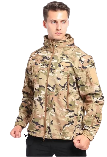 Куртка водонепроницаемая Softshell с флисом Solve Мультикам 2XL (KT6000806) - фото 2 Куртка водонепроницаемая Softshell с флисом Solve Мультикам 2XL (KT6000806) - фото 2