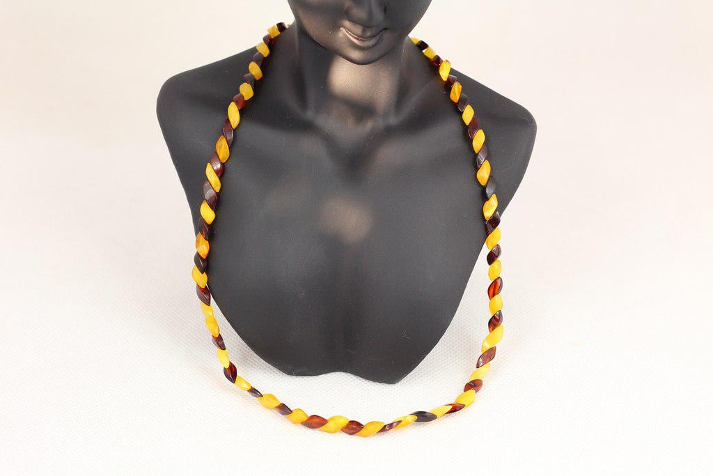 Бусы из натурального непрозрачного янтаря 45 см (28748910)