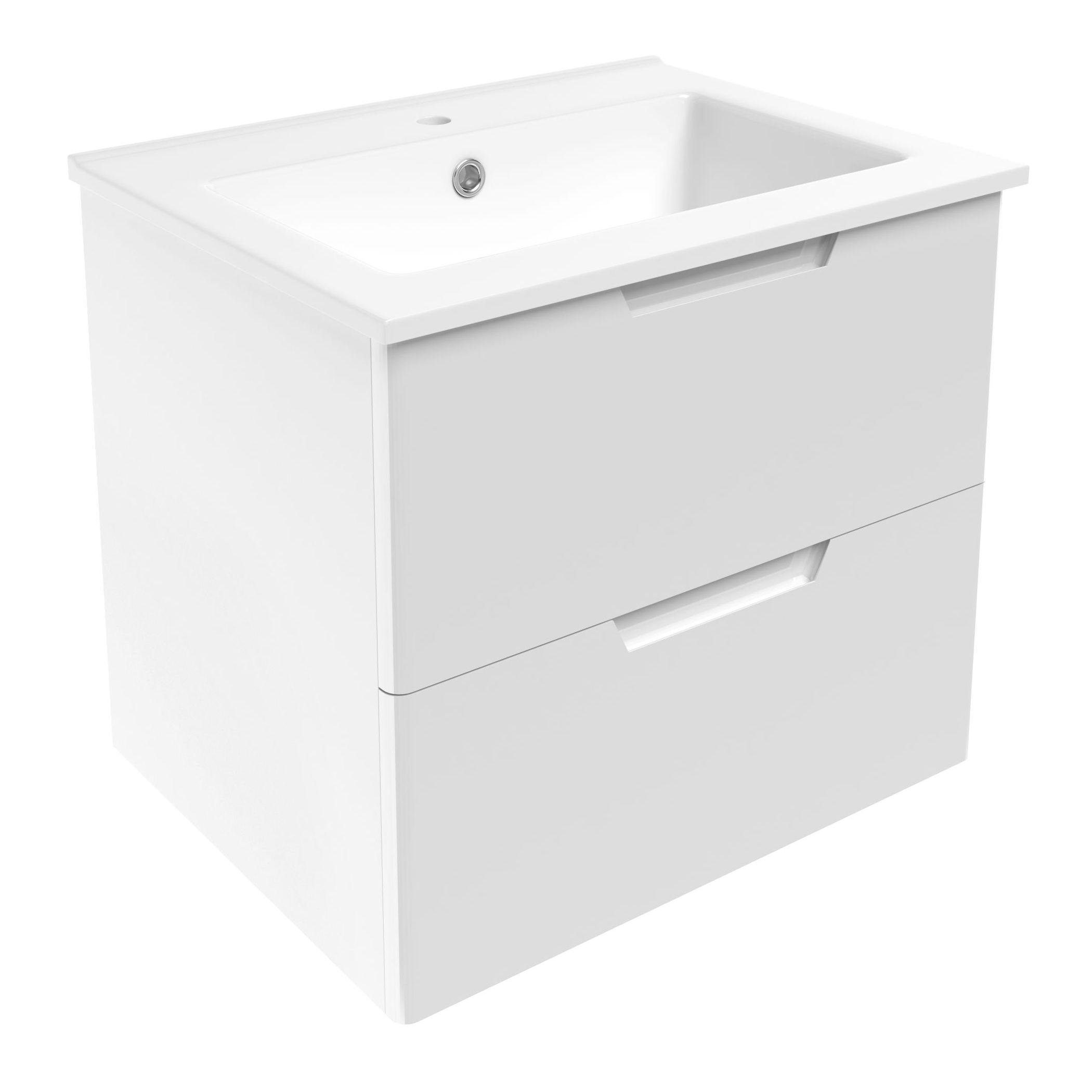 Тумба с умывальником подвесная VOLLE LIBRA 15-41-61 62,5x52x46,5 см Белый (73003)