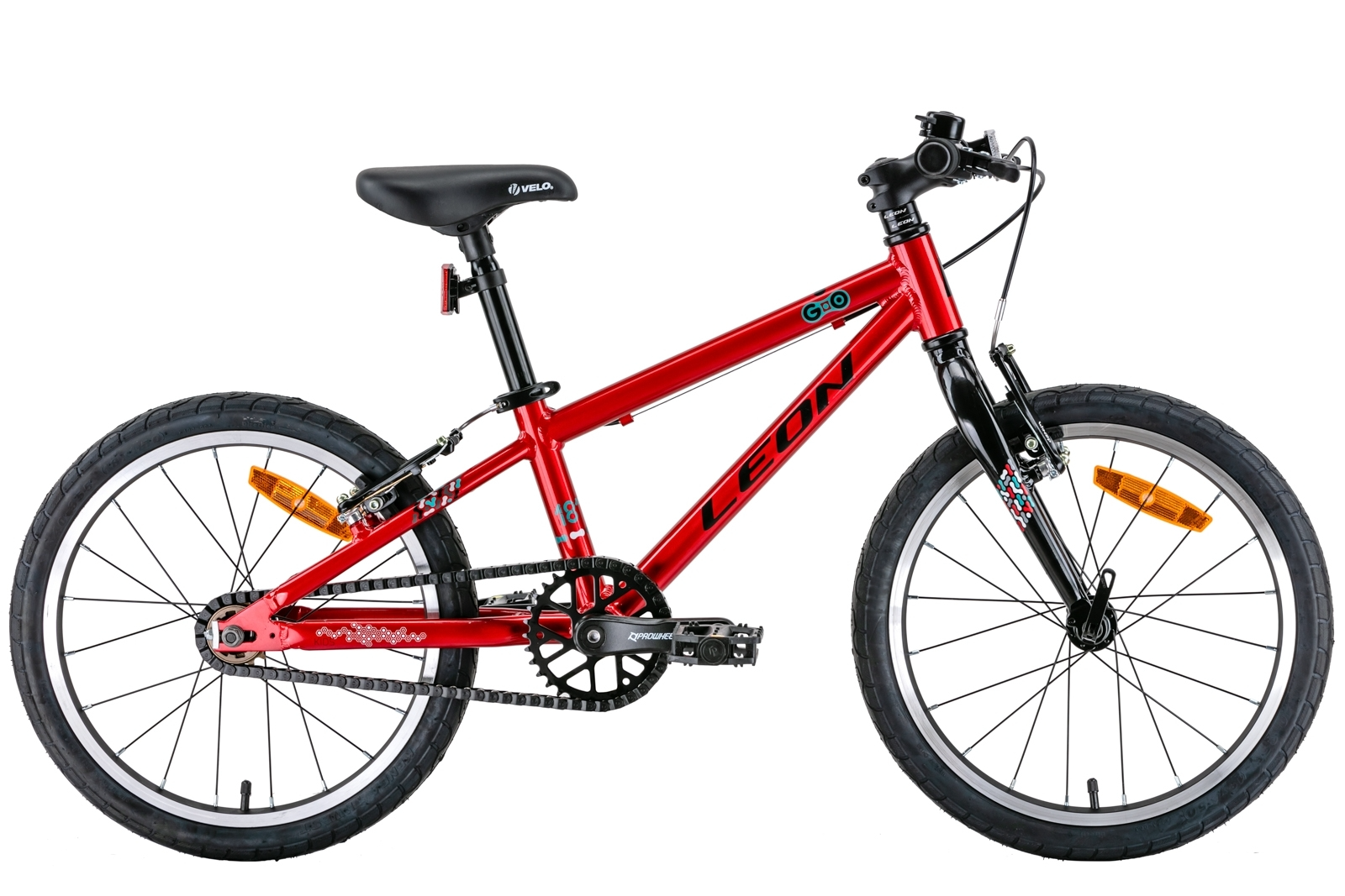 Велосипед дитячий Leon GO Vbr 18" Красный с черным Велосипед дитячий Leon GO Vbr 18" Красный с черным