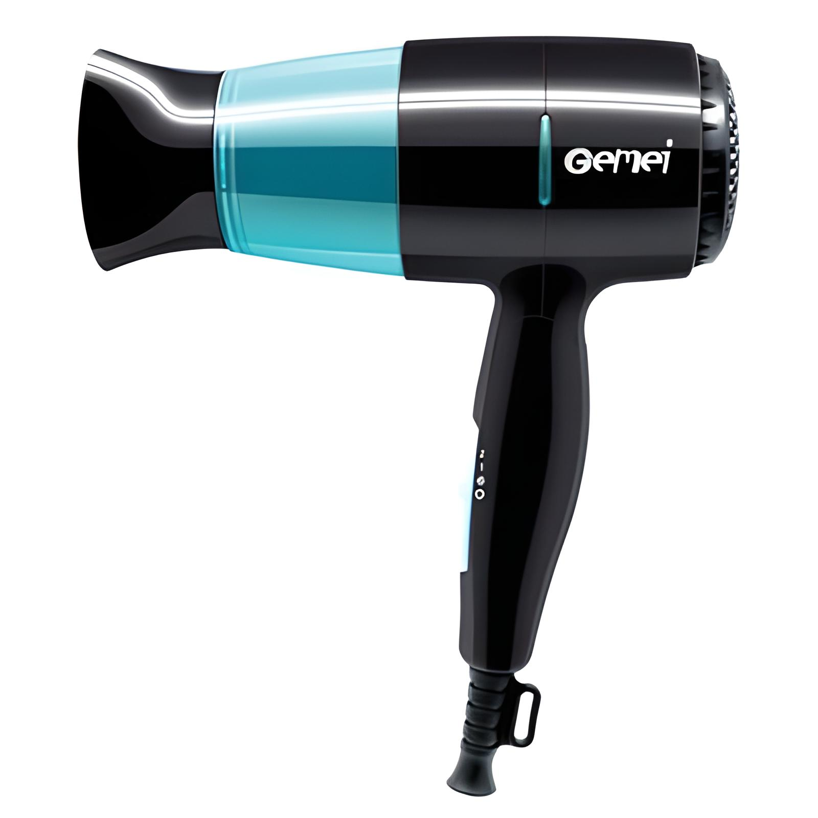 Фен для волосй GEMEI GM-1761 складно Черный/Голубой