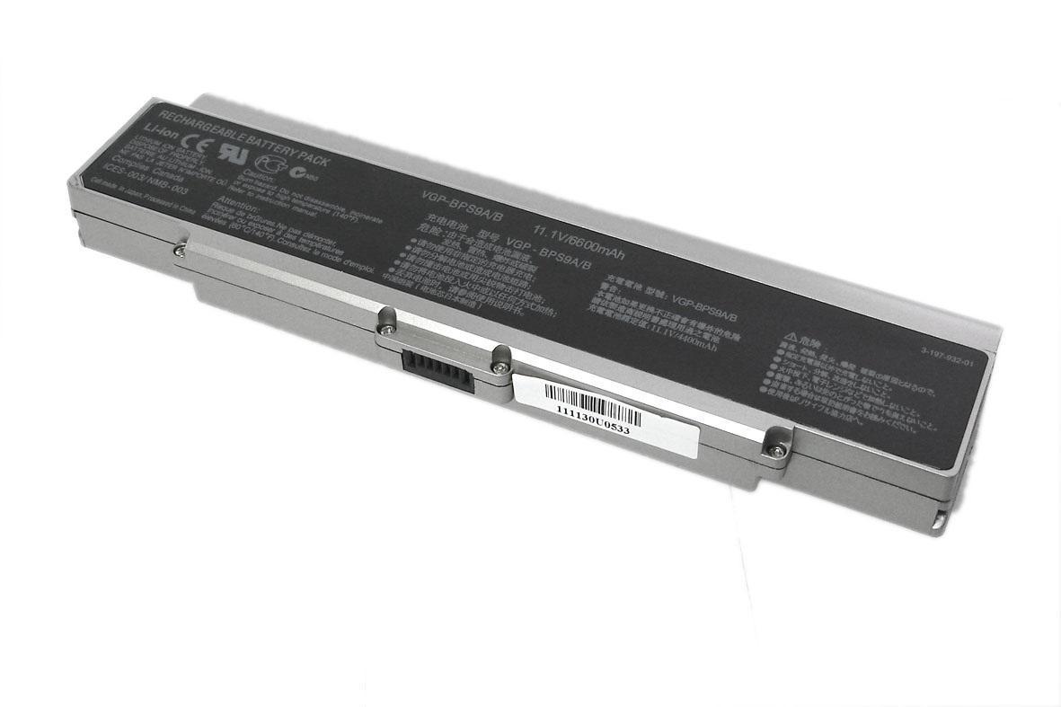 Аккумулятор для ноутбука Sony VGP-BPS9B VAIO VGN-NR260E 11,1 V Silver 6600 mAh (002930)