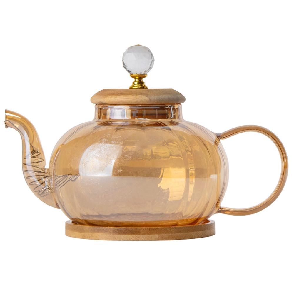 Заварник із жароміцного скла Elisey Пуер з бамбуковою кришкою 1000 мл (2522034528)