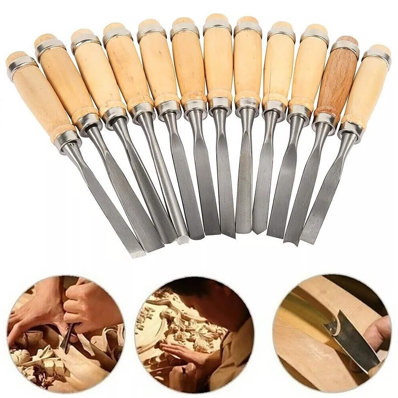 Набор стамесок для резьбы по дереву 12 шт. - фото 5