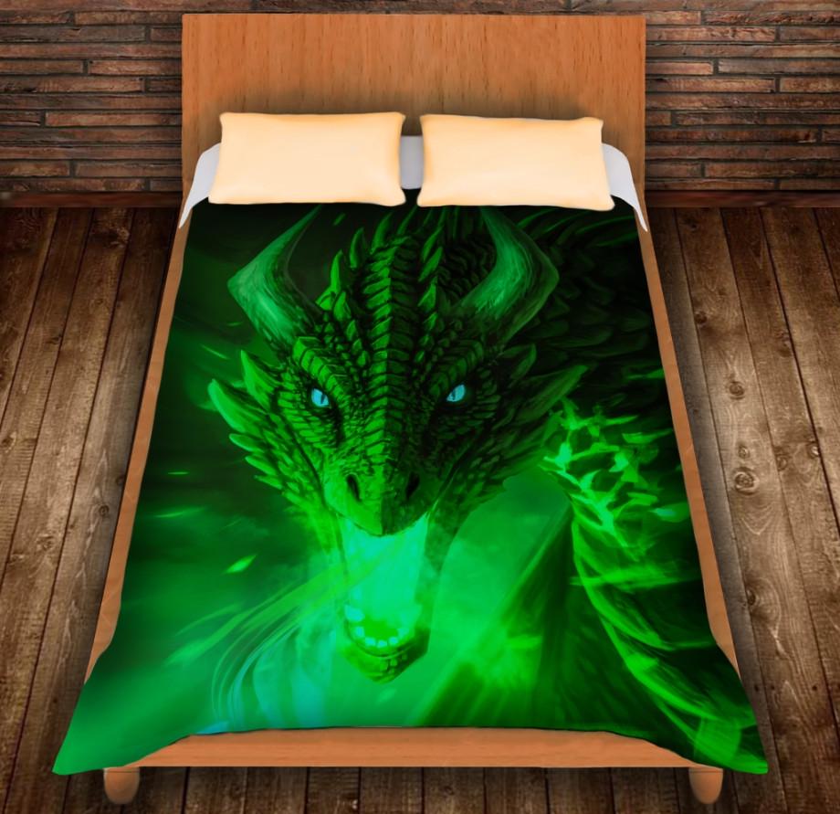 Плед с 3D принтом Зеленый Дракон 150х200 см (epi_0153) Плед с 3D принтом Зеленый Дракон 150х200 см (epi_0153)