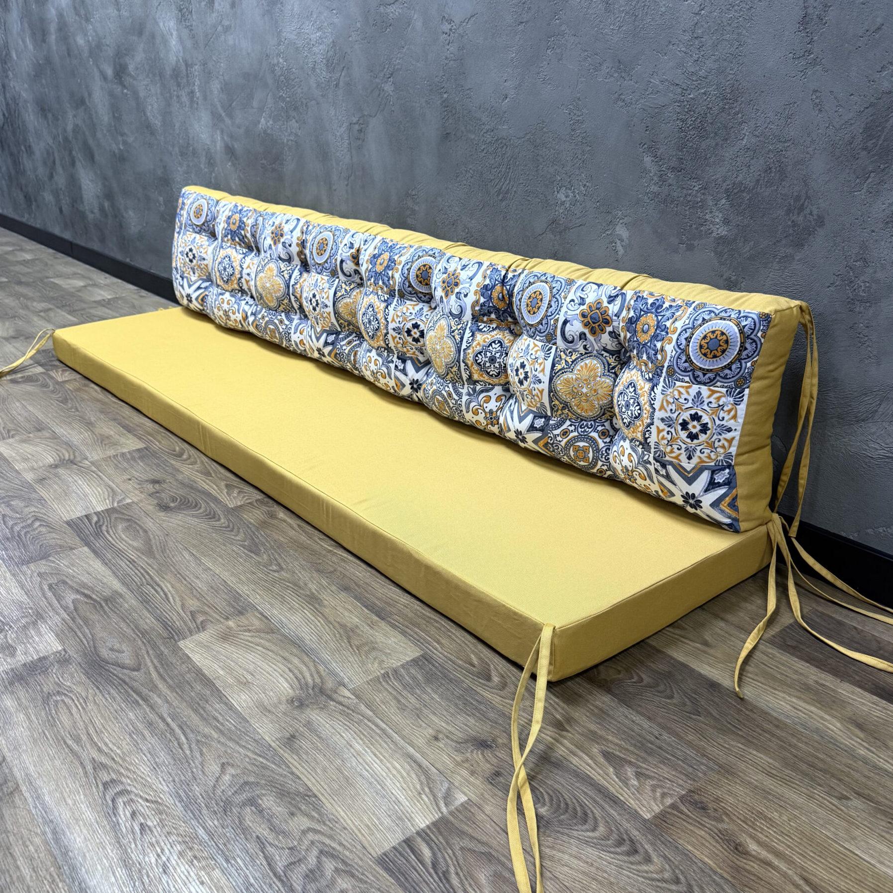 Комплект матрас со спинкой Comfort Home Abstraction blue Панама на поддоны/качели/каркасы/садовая мебель 120х60х40х5 см