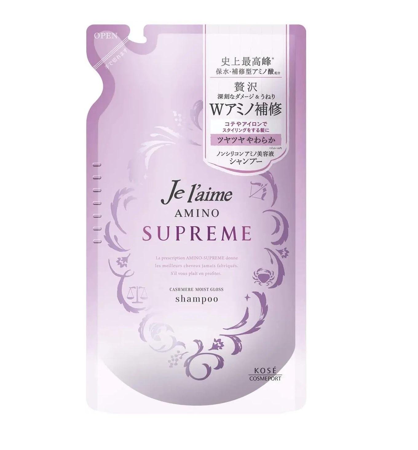 Зволожуючий шампунь Kose Cosmeport Je l'aime Amino Supreme Shampoо ароматом троянди та жасмину 350 мл (4971710397406)