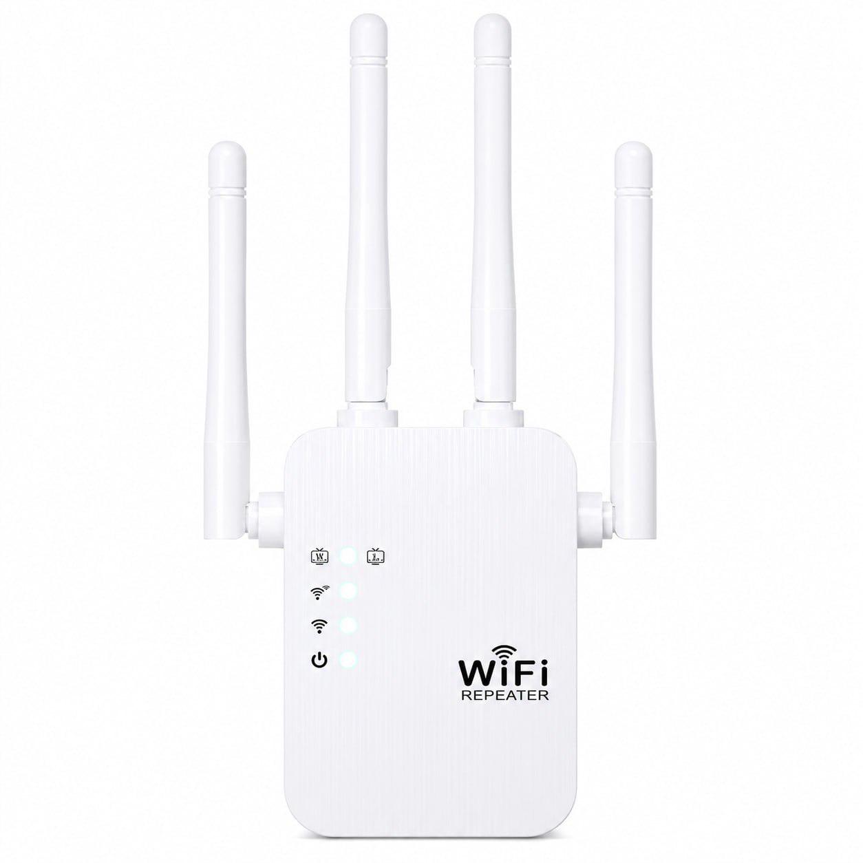 Ретранслятор Wi-Fi 2.4GHz 4 антенны Белый (1169)