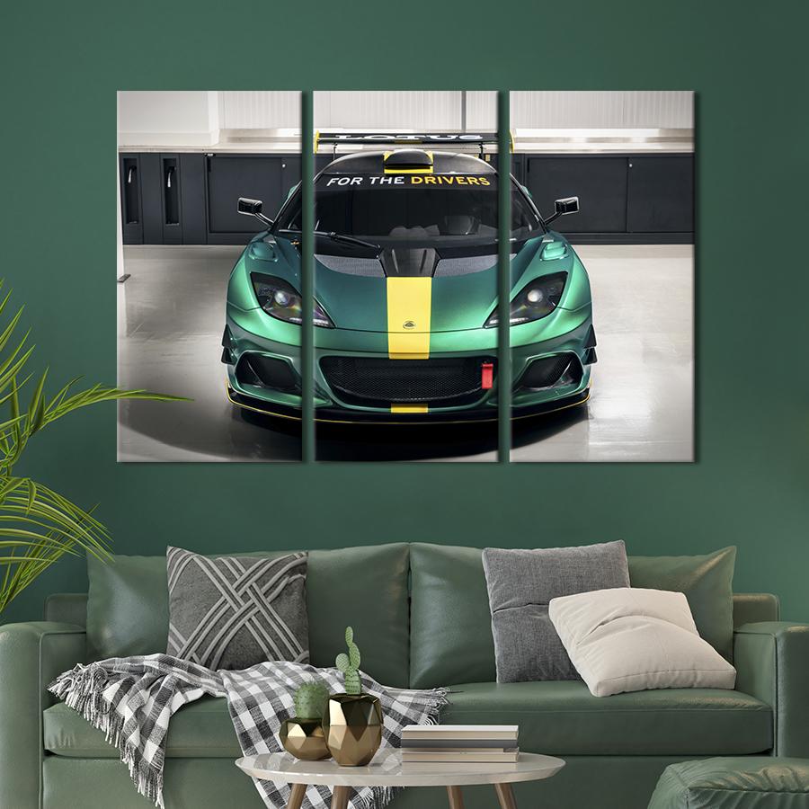 Картина на холсте триптих Роскошное авто Lotus Evora 156x100 см (1347-31)
